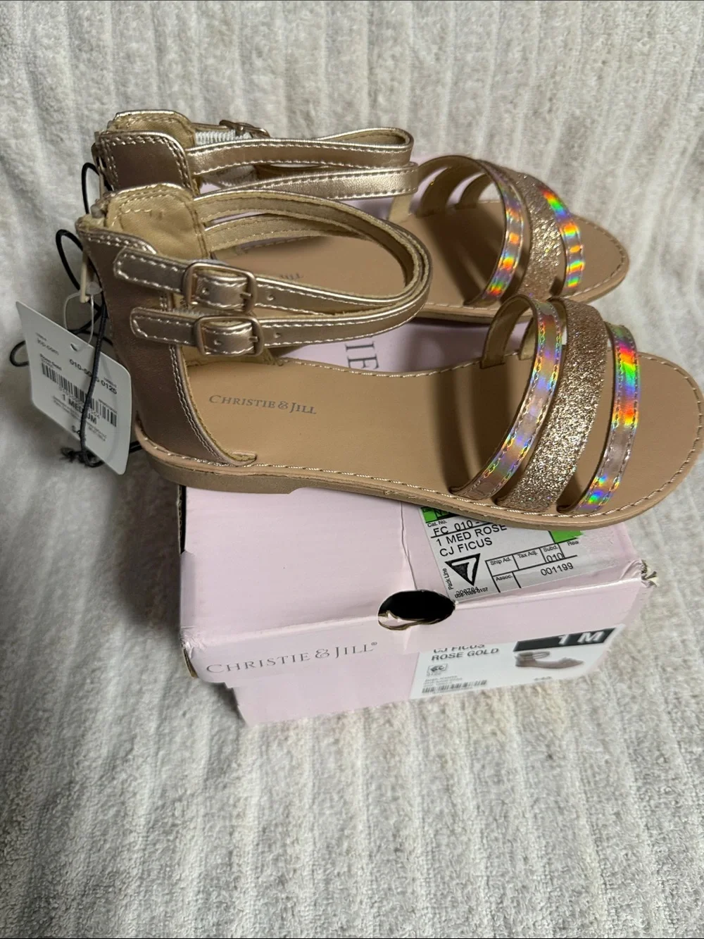 CJ Ficus Kids' Rose Gold Strappy Sandals